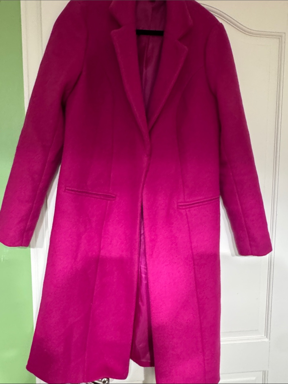 INC International Concepts Bright Magenta Long Trench Coat